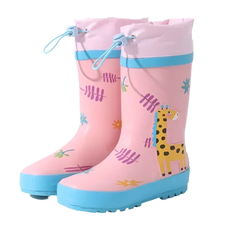 Rosa Barn Gummistövlar med Giraff-motiv