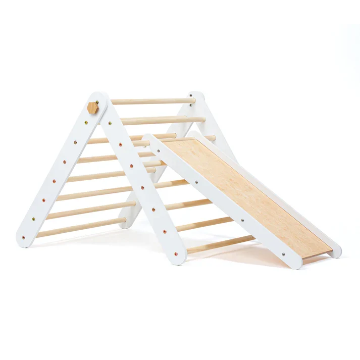 Climbing Triangle with a slide, White