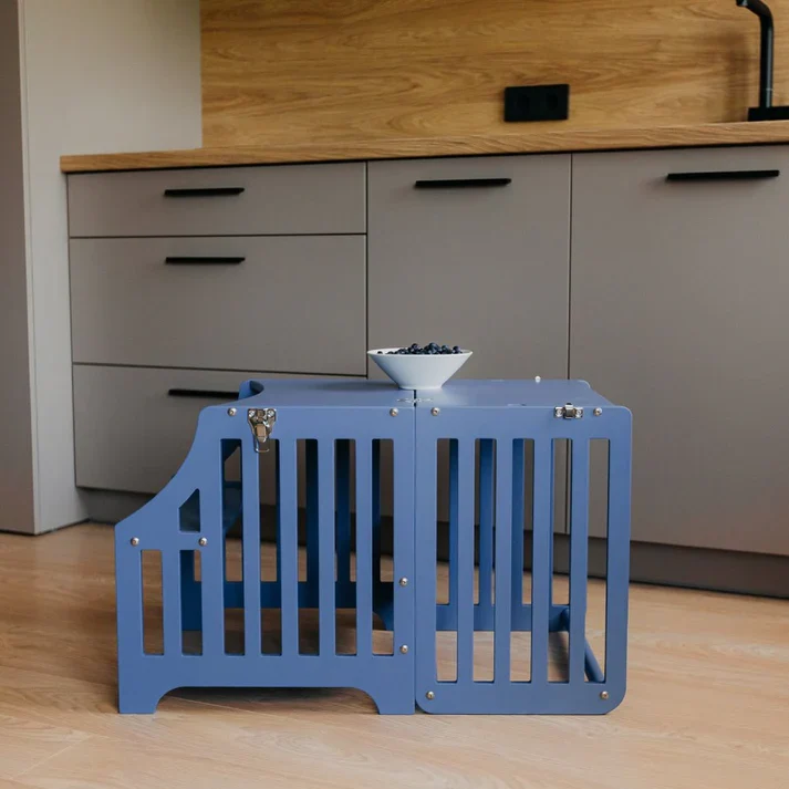 Foldable kitchen tower | Blue (Striped Collection)