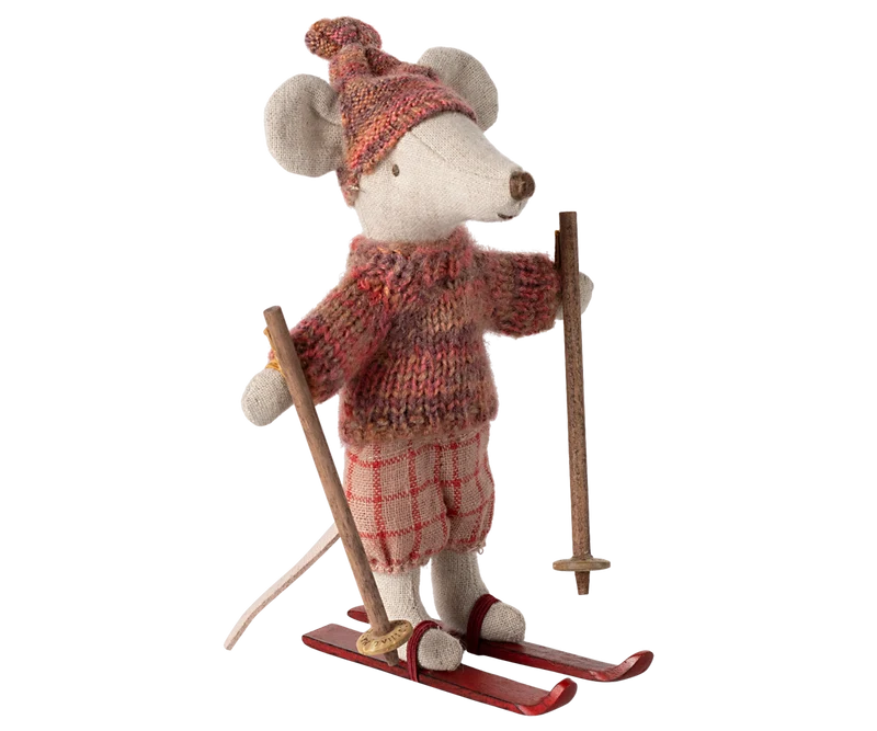 Winter mouse with ski set, Big sister - Rose
