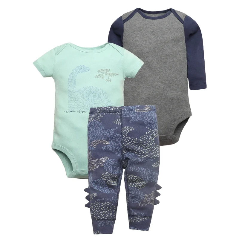 Turkos Dinosaurie Bodysuit och Byxor - 3 Delar