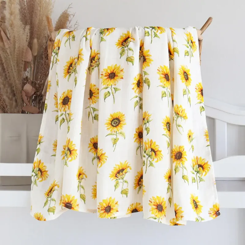 Muslin Baby Filt med Solrosor