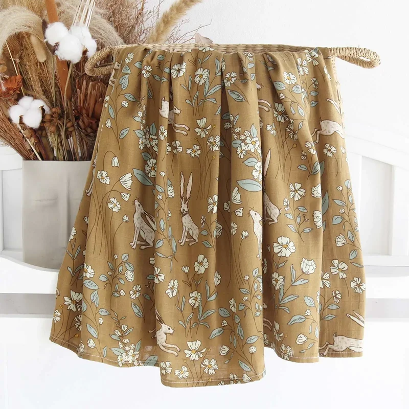 Mjuk Muslin Baby Filt med Kaniner