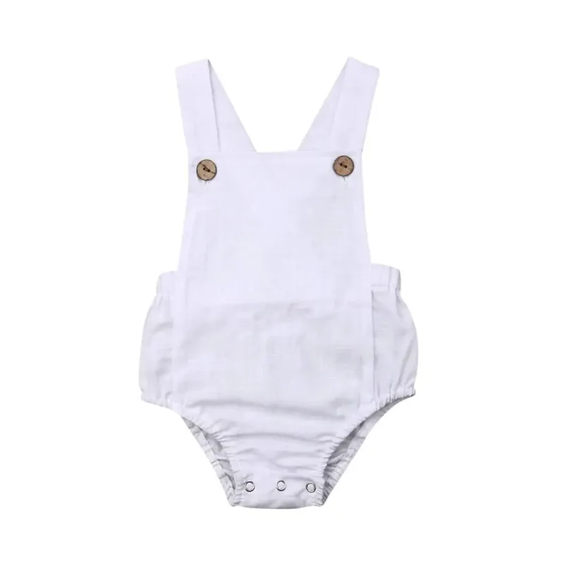Vit Baby Sommar Body med Hängsle
