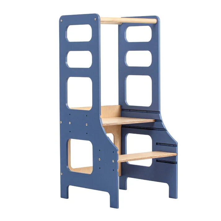 Adjustable height kitchen tower, Blue