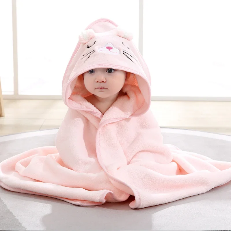 Rosa Katt Badhandduk för Bebisar - Badrock och Swaddle Wrap