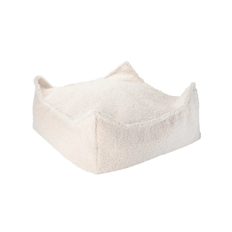 Square Ottoman, Cream White