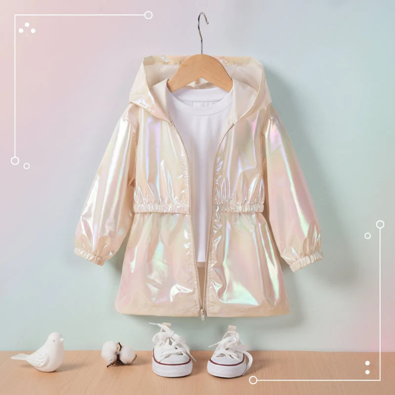 LumiBreeze – Glänsande & Ljus – Barnregnjacka med huva