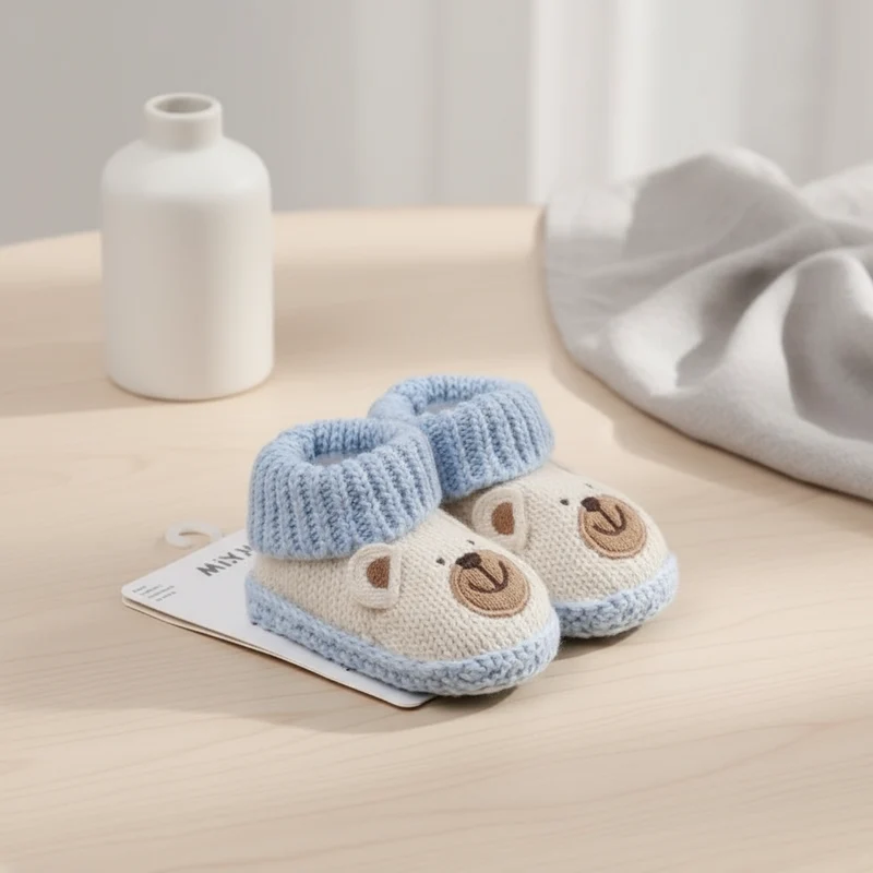 Mini Fashion – Stickade babyskor (3–6 månader)