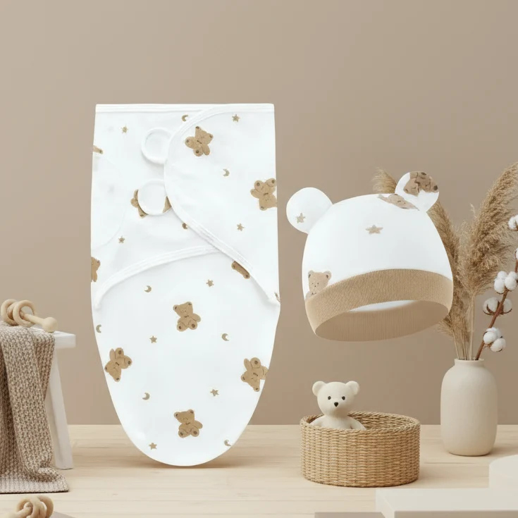 SnuggleBear – Mjuk & varm – Babyomslagsfilt