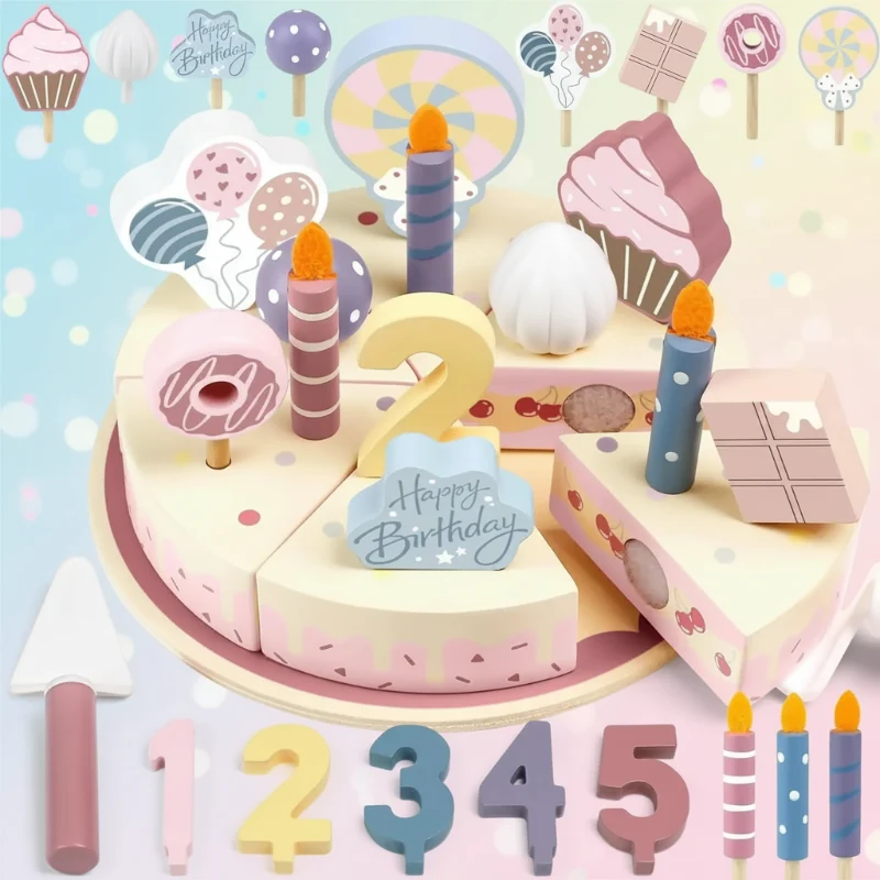 Wooden Cake Cutting Toy – Kreativitet & Rollspel – Trätårt
