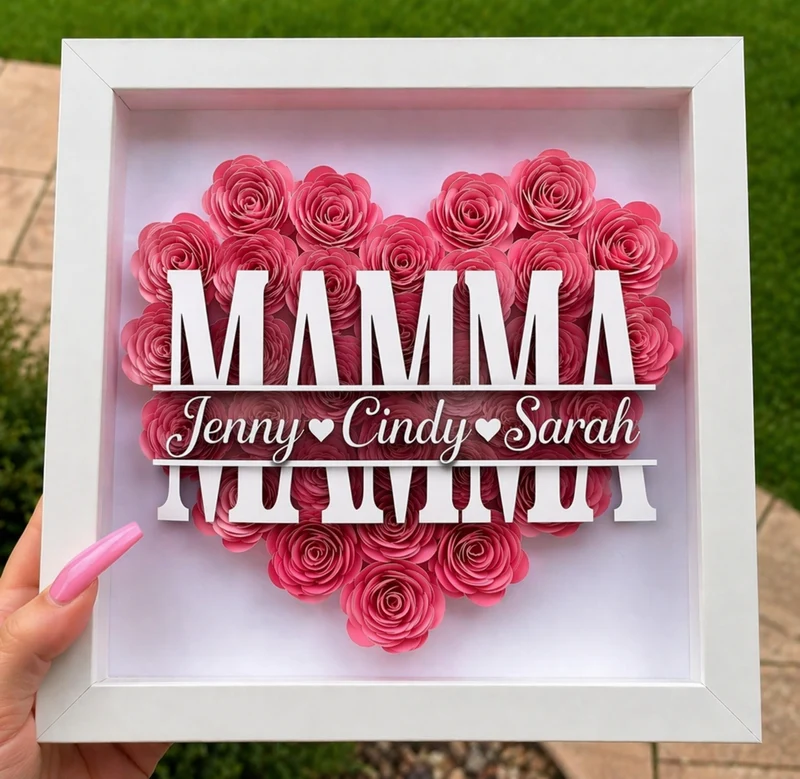 Personalized Rose Shadow Box – En unik morsdagspresent – en personlig skuggbox med rosor