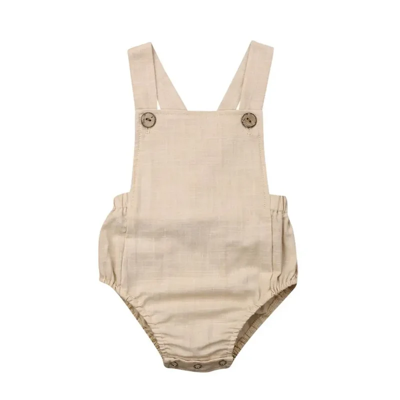 Beige Baby Sommar Body med Hängsle
