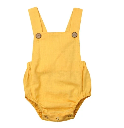 Gul Baby Sommar Body med Hängsle