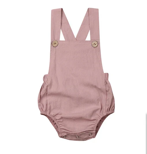 Rosa Baby Sommar Body med Hängsle