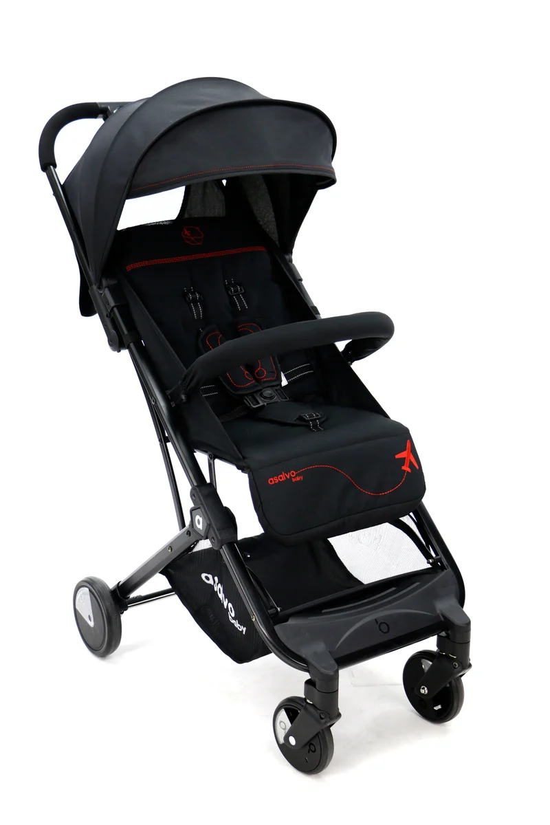 Pushchair Flight Travel+, Black/Red