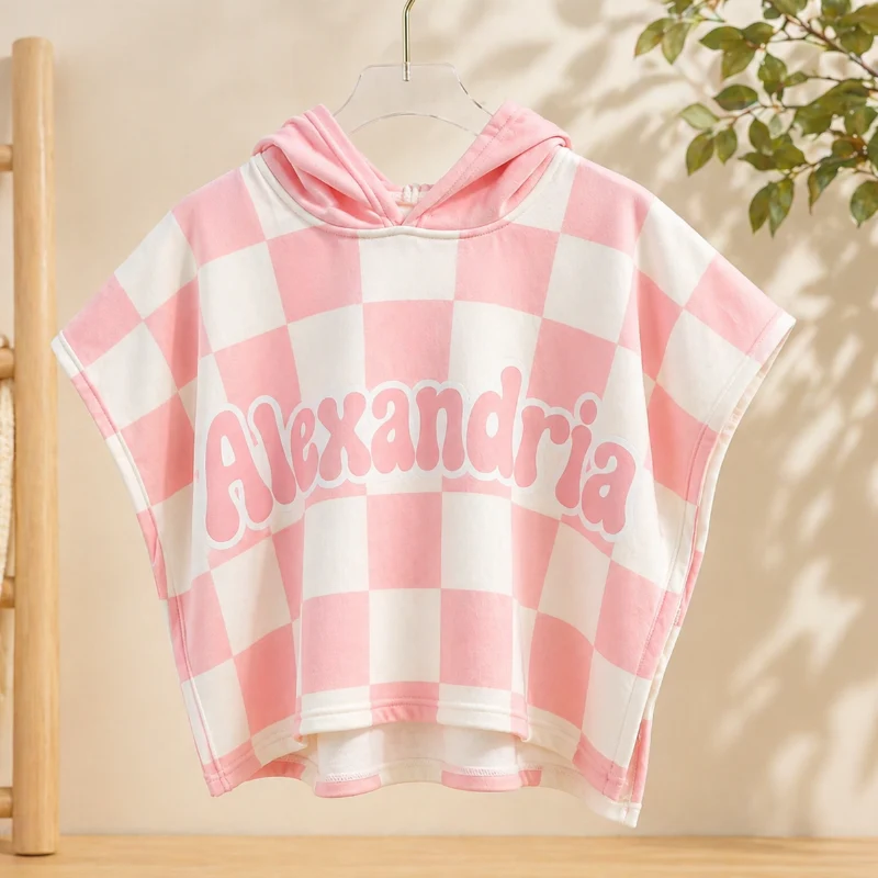 Personalized Hooded Towel – Mjuk & unik – Personlig badkap för barn