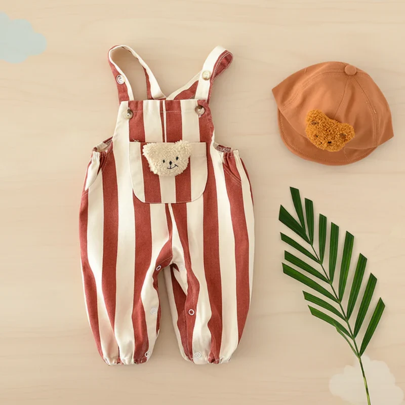Striped Overall Romper – Mjuk & bekväm – Jumpsuit för barn