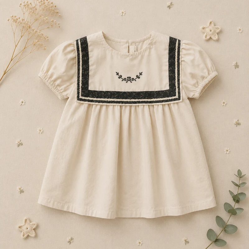 Sailor Top – Elegant och bekvämt – Skjorta med spetsdetaljer och puffärmar