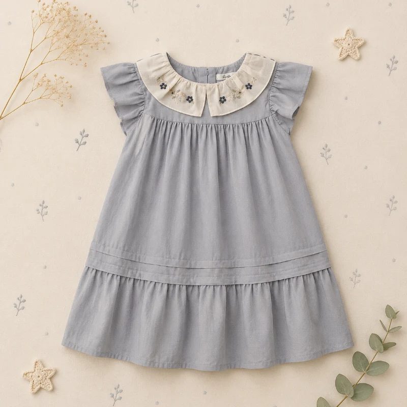 Princess Dress – Elegant och bekväm – Klänning med broderad krage