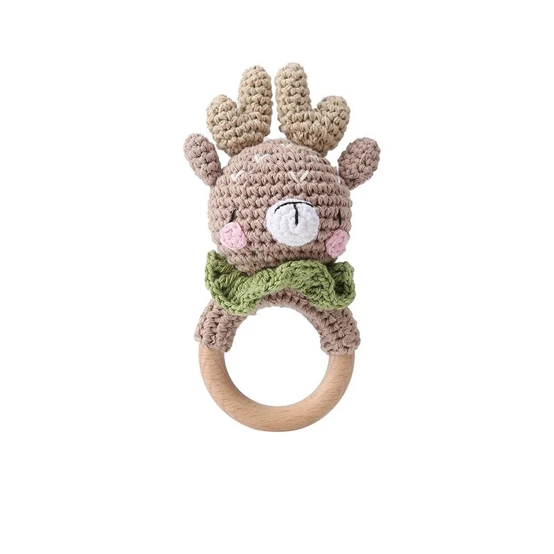 Virkad Älg Baby Bitring med Skallra