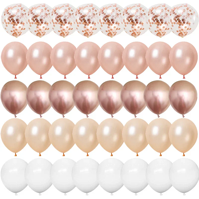 Roséguld Festballonger för Baby Shower och Födelsedagsdekorationer