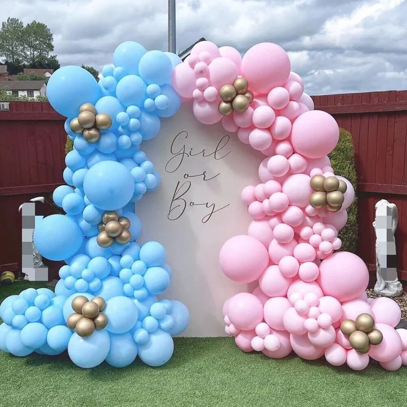 Ballongbåge i Rosa och Blått för Gender Reveal och Babyshower