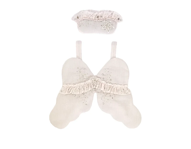 Little Vintage Angel Wings & Eyemask, Powder - Bonne Mére