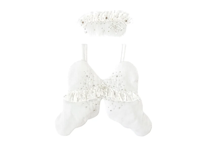 Little Vintage Angel Wings & Eyemask, Off White - Bonne Mére