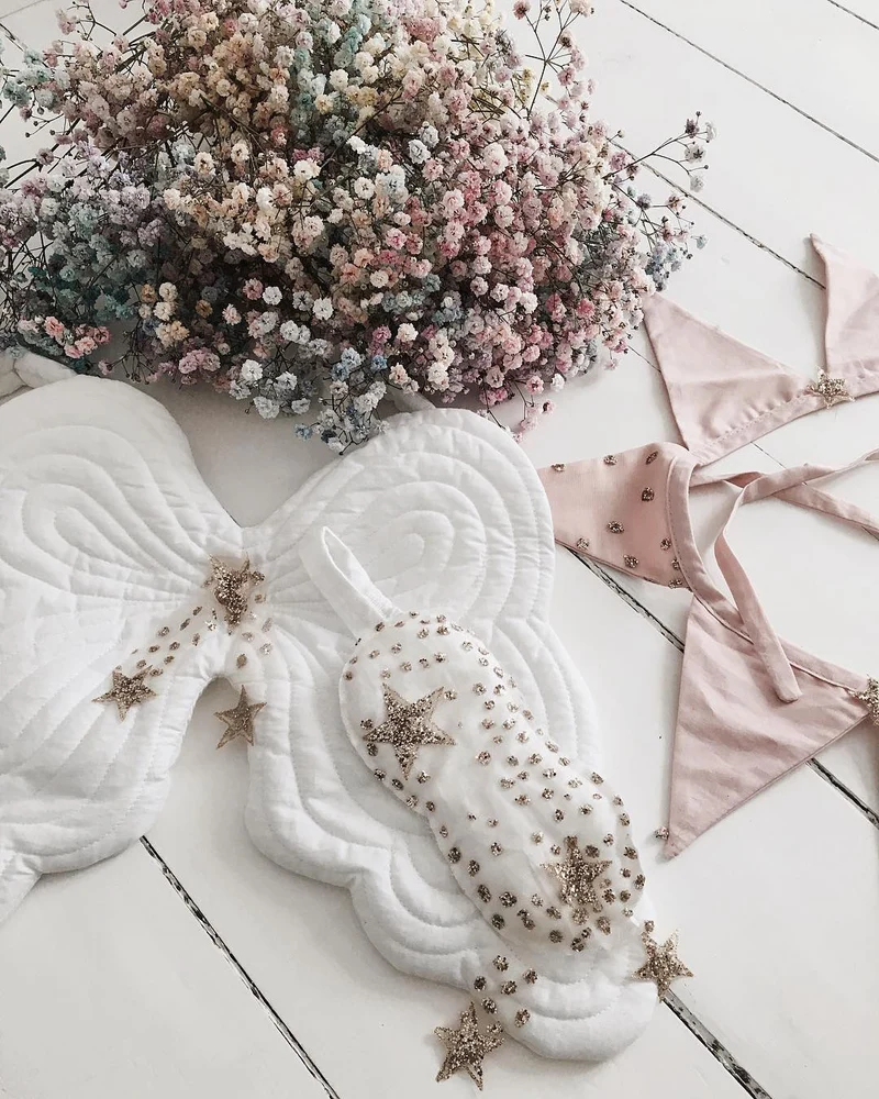 Starry Night Angel Wings & Eyemask Set, White - Bonne Mére