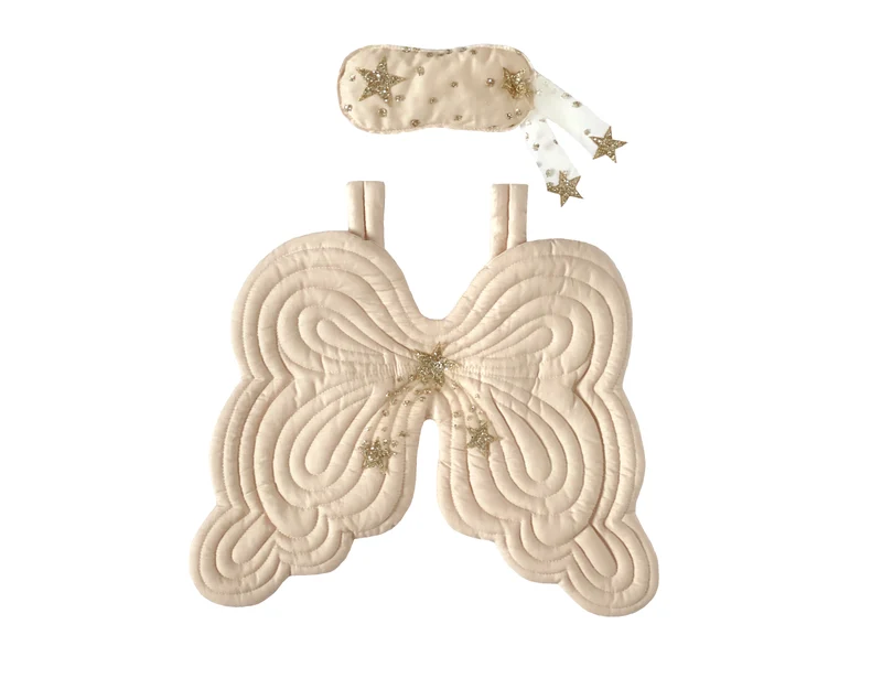 Starry Night Angel Wings & Eyemask Set, Honey Gold - Bonne Mére