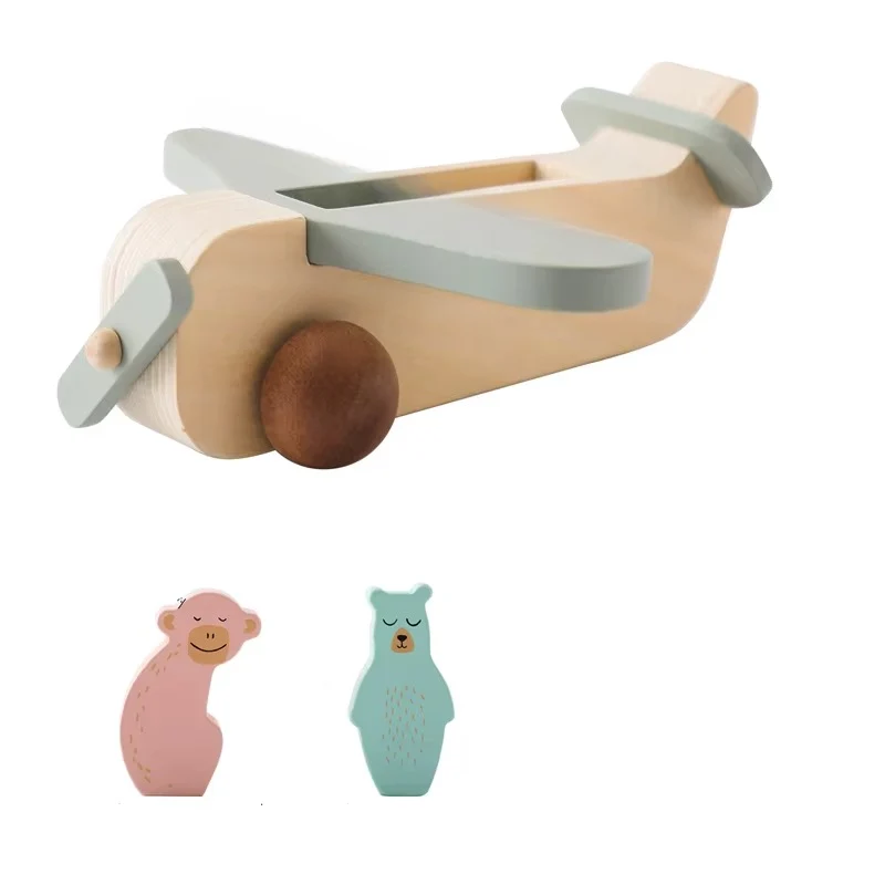 Woods™ - Främjar kreativitet och motorik - Montessori-flygplansleksak i trä