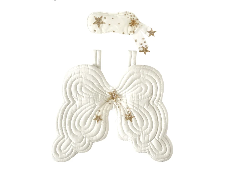 Starry Night Angel Wings & Eyemask Set, Chalk - Bonne Mére