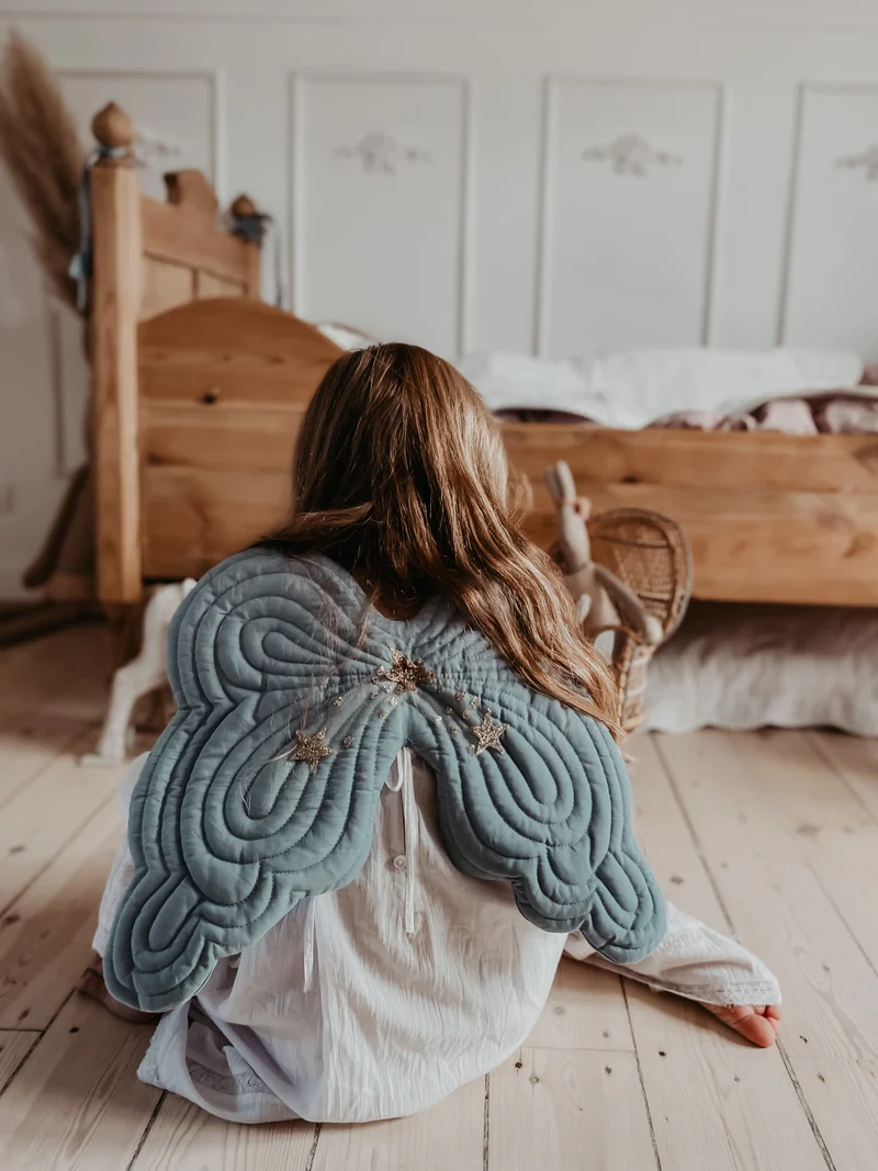 Starry Night Angel Wings & Eyemask Set, Duckegg - Bonne Mére