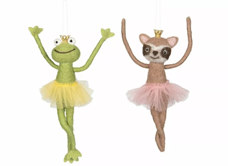 Kompisarna Stina & Gloria, Ulldjur Ballerina Groda/Tvättbjörn