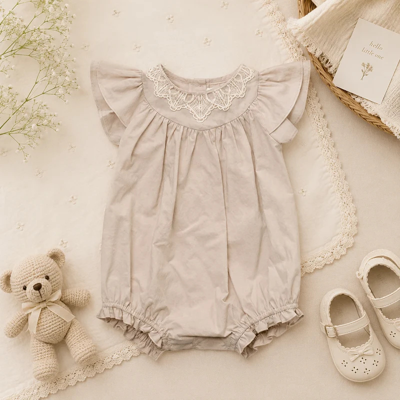 Vintage Rompers – Tidlös & mjuk – Babyoverall