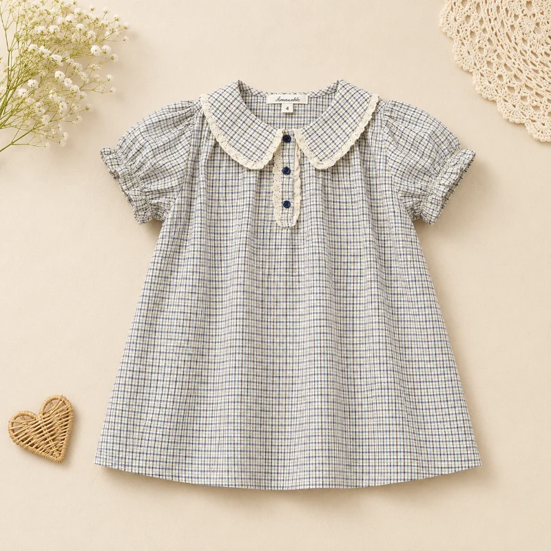 Short Sleeve Embroidery Dress – Elegant & bekvämt – boutique-klänning för flickor