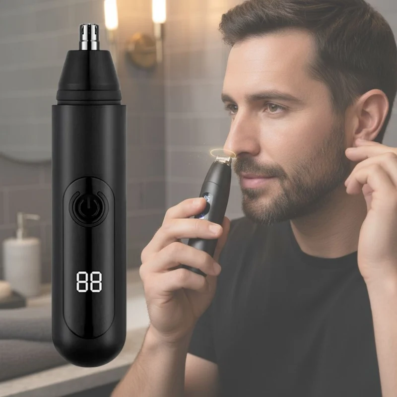 USB-C Genopladelig Næsehårstrimmer – Smertefri & Vandtæt