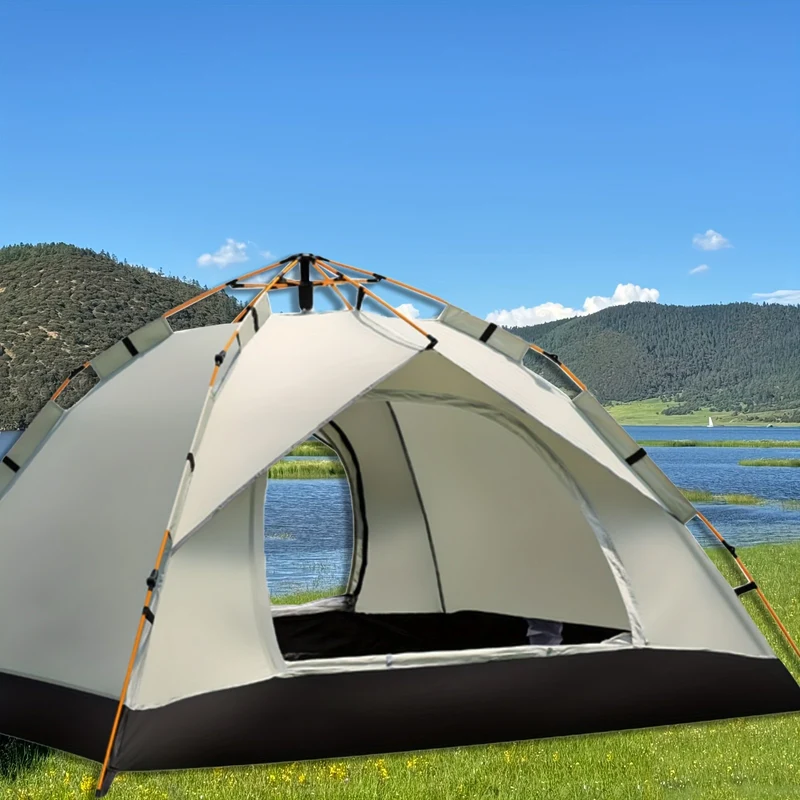 Funktionelt campingtelt med ventilation og solbeskyttelse
