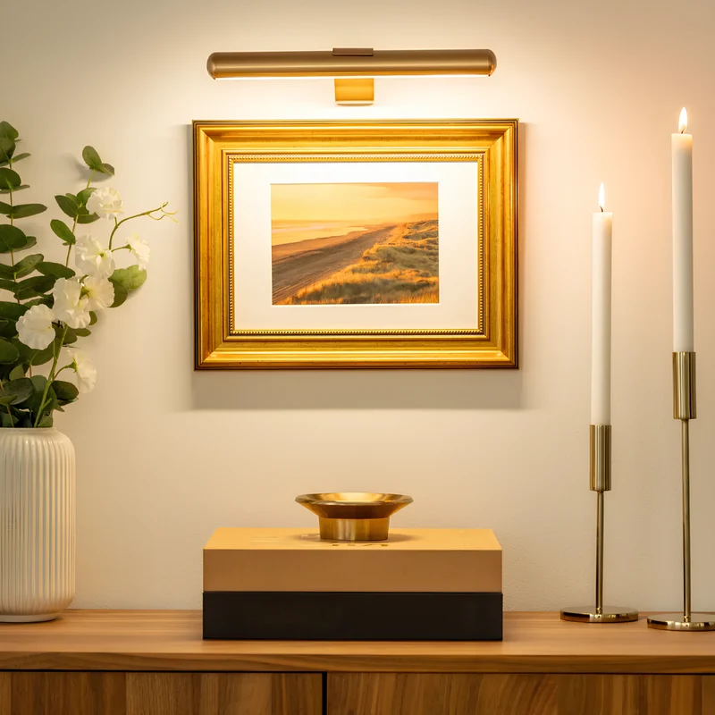 Justerbar LED Billedlys med Fjernbetjening og USB-opladning