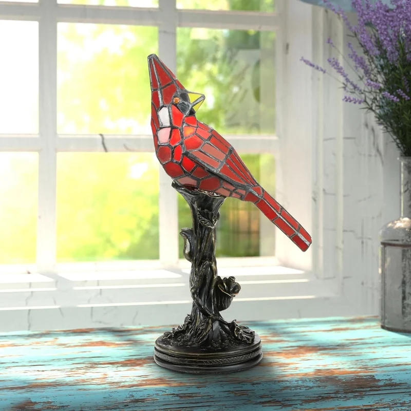 Fuglelampe i Glas med Vintage Look - Unik Dekoration