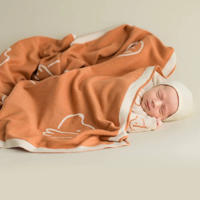 Babyfilt ekologisk bomull – Ecru Dogs