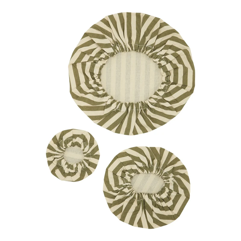Haps Nordic - 3-pak cotton covers - olive stripe