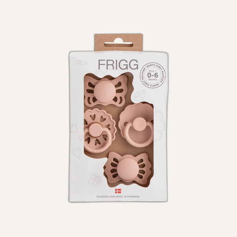FRIGG Baby's First Pacifier Floral Heart (Blush) 4-Pack