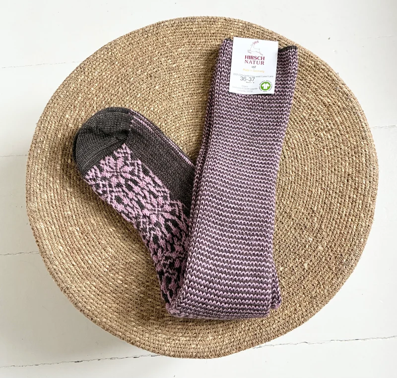 Hirsch - knæstrømpe - voksne - brun & rosa
