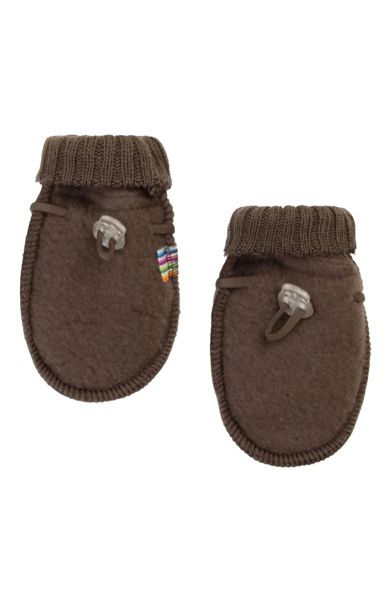Wool Mittens - Dark Brown