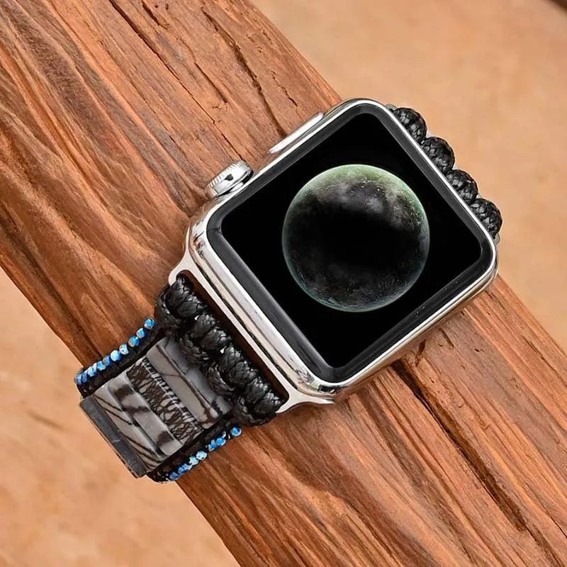 Elegant armbånd til Apple Watch med zebra jaspis