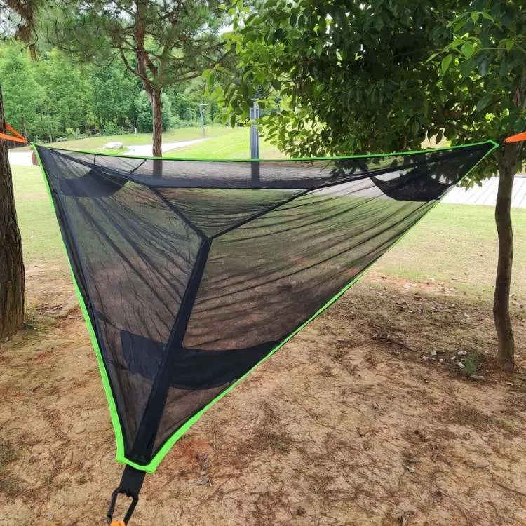 Triangulær Net Camping Hængekøje | Rummelig, Holdbar & Understøtter Op Til 300 Kg til Udendørs Eventyr