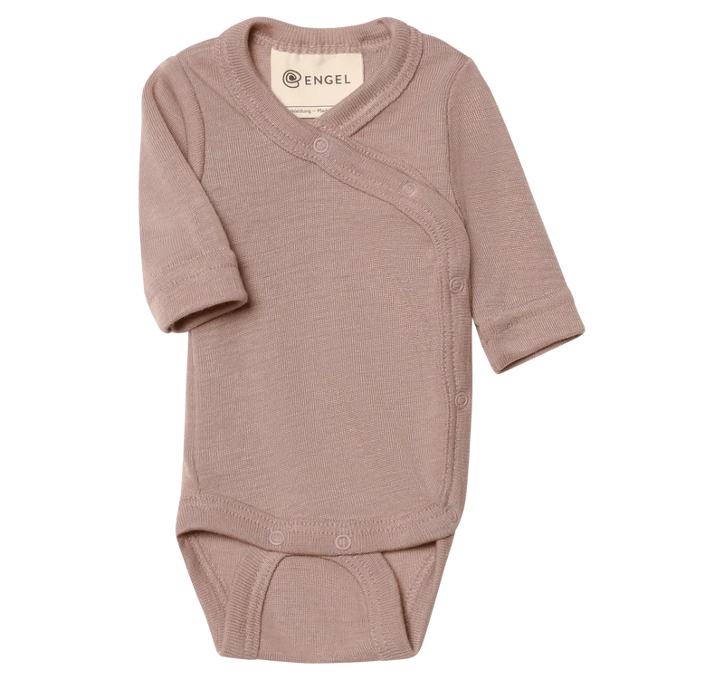 Engel - langærmet kimonobody - uld & silke - str. 44 & 50 - dusty rose