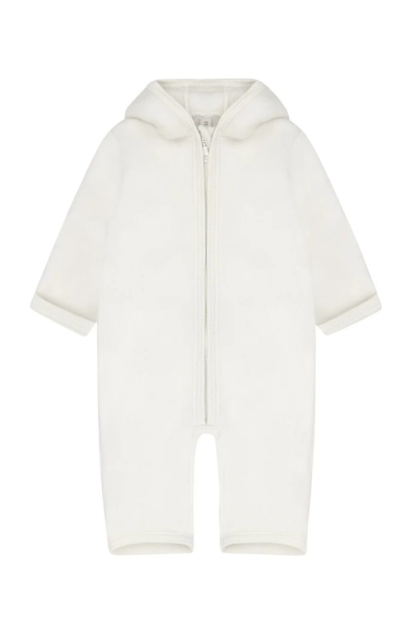 Pram Suit Ears Wool Fleece - Tofu